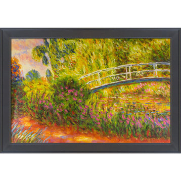 La Pastiche Japanese Bridge (Water-Lily Pond, Irises) with Gallery Black,28"x40"