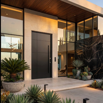 Modern Front Door with Custom Grooves in Southwest Ranches, FL