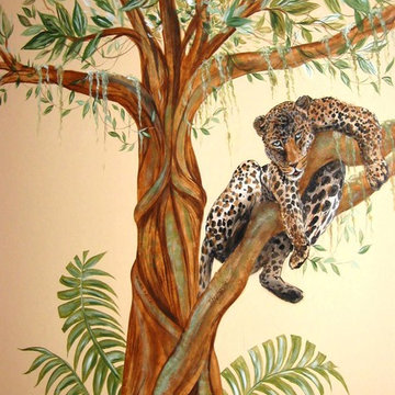 Leopard in Tree Mural