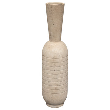 Cream Ceramic Channel Decorative Vase