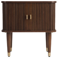 Studio London Murray Mid-Century Nightstand with Storage Brass Accents