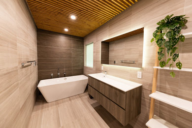 This is an example of a contemporary bathroom in DC Metro.