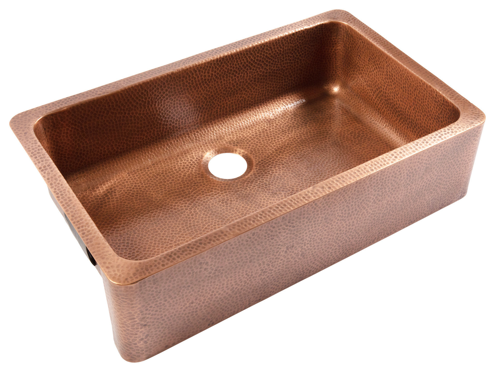 Adams Copper 36" Single Bowl Farmhouse Apron Front Undermount Kitchen Sink