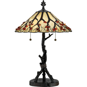 Quoizel AG711TVA Whispering Wood 2 Light Table Lamp in Valiant Bronze