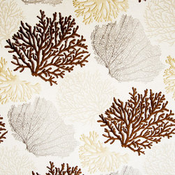 Coral fabric brown ocean - Upholstery Fabric