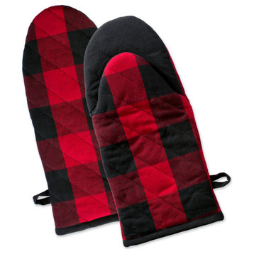 DII Red Buffalo Check Oven Mitt, Set of 2