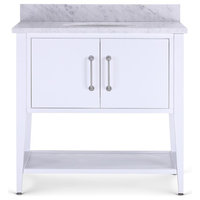 Bergen Single Bathroom Vanity, White, 36"