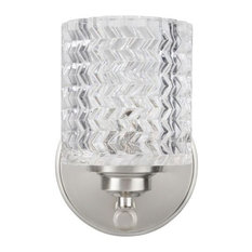 62056, 1-Light Metal Bathroom Vanity Wall Light Fixture, Brushed Nickel