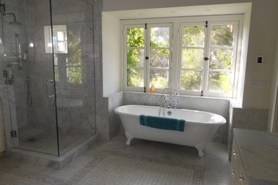 Design ideas for a transitional bathroom in Santa Barbara.