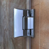 Unidoor Plus 55.5"W x 34 3/8"D x 72" H Frameless Hinged Shower Enclosure Chrome