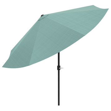 Pure Garden Aluminum Patio Umbrella With Auto Crank, Dusty Green, 10'
