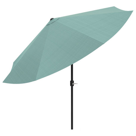 Pure Garden Aluminum Patio Umbrella With Auto Crank, Dusty Green, 10'