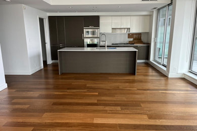 Example of a minimalist kitchen design in Vancouver