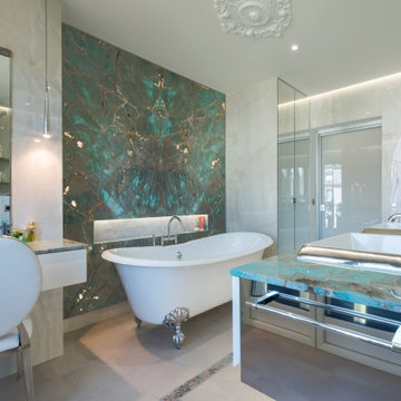 Salle de bain en marbre Amazonite