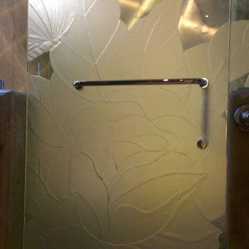 Carved Glass Shower Doors