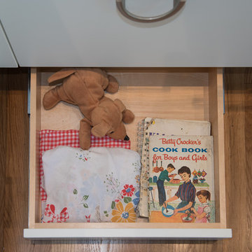 Toe kick drawers for the kids' special secret storage