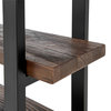 Pomona Metal and Wood 2-Shelf End Table, Brown