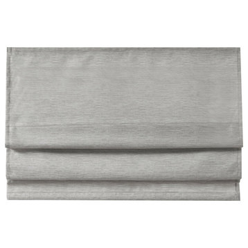 Madison Park Como Faux Silk Cordless Roman Shade, Grey, 33 X 64"