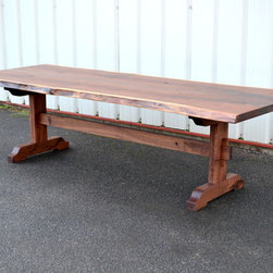 Live Edge Walnut Dining Table with Trestle Base - Dining Tables