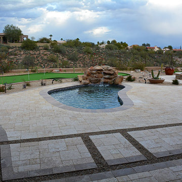 Marbella Travertine Patio, Pool Decking, Outdoor Kitchen, Raised Evening Terrace
