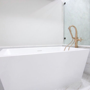 Contemporary Bohemian Primary Bath + Closet Remodel Overland Park, KS