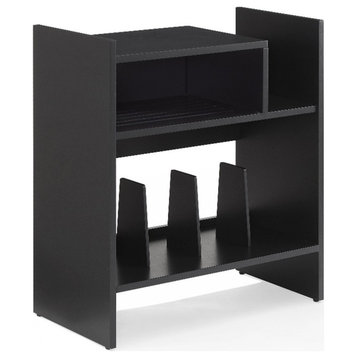 Crosley Furniture Portland Modern MDF Wood Birch Veneer Turntable Stand in Black