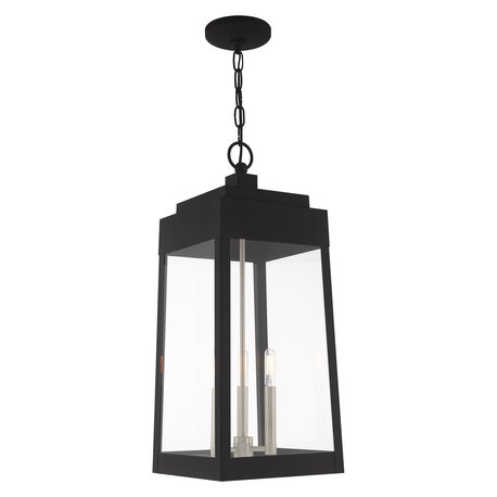 Transitional Outdoor Pendant Lantern, Black