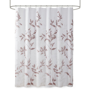 Madison Park Rayonn And Polyester Shower Curtain With Mauve Finish MP70-6630