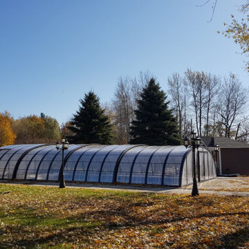 Albixon 30x50 retractable swimming pool enclosure, Caledon, ON, Canada