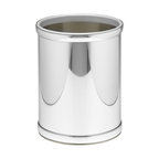 Kraftware Mylar Polished Chrome Round Wastebasket