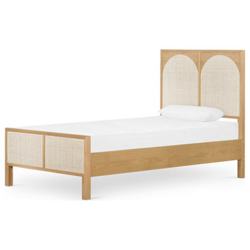 Allegra Bed, Honey Oak Veneer, Twin