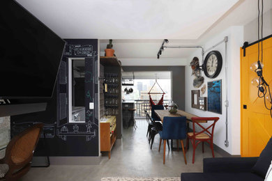 Inspiration for an industrial dining room remodel in Other