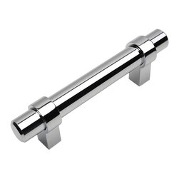 Cosmas - Cosmas 161-4CH Polished Chrome 4&rdquo; CTC (102mm) Euro Bar Pull [5 PACK] - Cabinet And Drawer Handle Pulls