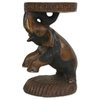 Hello Elephant In Brown Wood Stool