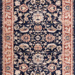 ABANI - ABANI Babylone Collections Traditional Style BYL110C, Red, 5'3"x7'6" - Your room will feel warm, inviting and cozy thanks to this traditional area rug. Soft beneath your feet and appealing to the eye, this piece features an all-over red color that makes it ideal for any room. Offering an agreeable beige border for added ambiance, this piece is a must-have for your personal library, living room or office space. To complete the look, there is an all over motif that was composed of various shades of navy blue, red and beige.