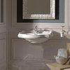 Retro 1046 Wall Mounted Bathroom Sink with 1 Faucet Hole in Glossy White