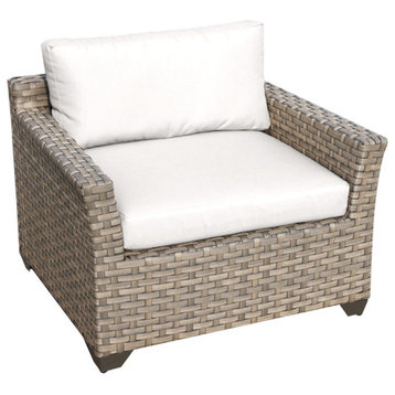 TK Classics Monterey Outdoor Traditional Wicker Club Chair in White