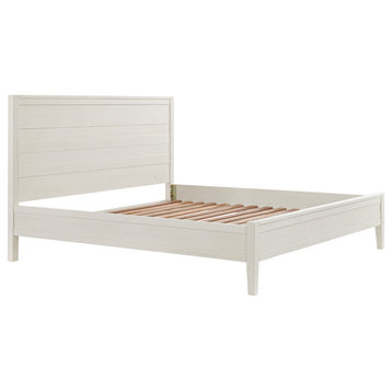 Arden Panel Wood King Bed, Driftwood White
