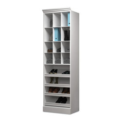 Versatile by Bestar 25" Cubby Storage Unit in White - Closet Organizers