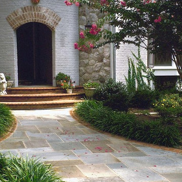 Stone Entry w Curved Brick Steps