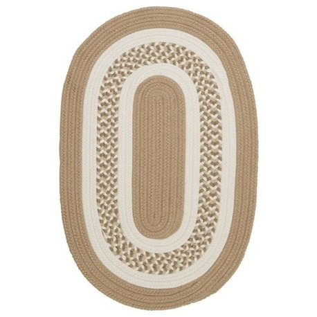 Flowers Bay Rug, Cuban Sand, 2'x12' Oval