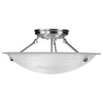 Livex Lighting - Livex Lighting 4274-91 Oasis - Three Light Semi-Flush Mount - Canopy Included: Yes  Shade IncOasis Three Light Se Brushed Nickel White *UL Approved: YES Energy Star Qualified: n/a ADA Certified: n/a  *Number of Lights: Lamp: 3-*Wattage:75w Medium Base bulb(s) *Bulb Included:No *Bulb Type:Medium Base *Finish Type:Brushed Nickel
