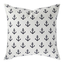 Caitlin Wilson Navy Anchors Pillow - Decorative Pillows