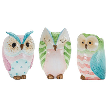 Whimsical Owl Planter, 3-Piece Set