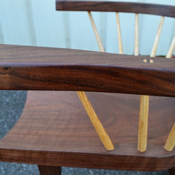 Walnut Curved Backed Spindle Armchair - Dining Chairs