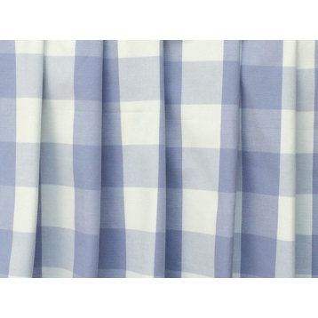 Blue Bell Gingham Check Pure Cotton Fabric By The Yard, Shower Curtain Fabric