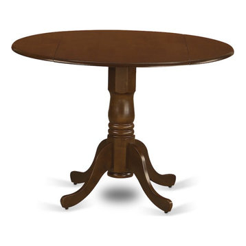 Dublin Round Table With Two 9" Drop Leaves, Saddle Brown