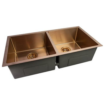 CNOX CHEFF Copper Stainless Steel Kitchen Sink, 33"x20"x9"