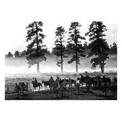 Douglas Page Photographic Arts - Cowboys Bw, Canvas Giclee - Prints And Posters
