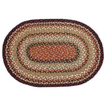 Mustard and Ivory Braided Rug, 72"x108"